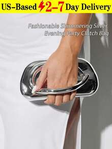 [US-Based Shipping]Vintage Metal Box Style Clutch Bag, Evening Bag, Formal Party Bag, Gown Bag, Dance Party Bag, Gold Wedding Bag, Bridal Bag, Women's Shoulder Crossbody Bag With Chain, Party Bags,Perfect For Party Wedding Prom Dinner/Banquet Matching With Holiday Party Dress Evening Dress & Sequin Dress,Women's Fall Clothing Winter Clothing Christmas Halloween Gift Pumpkin Skeleton Fall Spider Autumn Velvet Furry Party Fuzzy Plush - 銀色 - 查看 11