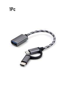 1pc 2 In 1 OTG Cable Adapter