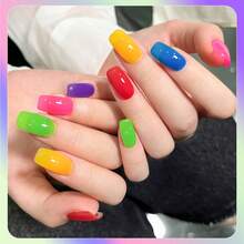 JR Set de 9 piezas de 15ml de esmalte de uñas en gel de colores, con botella y tapa con diseño de lazo para el Día de San Valentín, gel UV LED que se retira con remojo, regalo para las uñas de las niñas - Multicolor - Ver 8