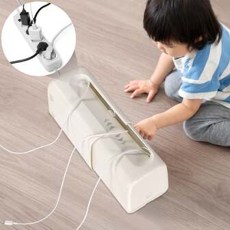 TWO DADS Improved Power Strip Cover Box | Outlet Covers Baby Proofing | Outlet Cover Box | Adjustable Length Childproof Outlet Cover | Preventing Toddlers From Touching Sockets | Fits Most Sockets