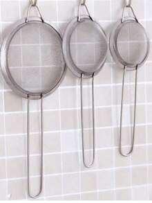 1pc Fine Mesh Strainer, Stainless Steel Sieve Spoon, Multi-Functional Kitchen Tool, Suitable For Filtering Flour, Tea Leaves, Cooking Oil, Coffee Powder, Fruit Juice, For Cooking And Baking - Silver - View 5