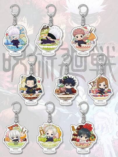 1pc Gojo, Yuji, Sukuna, Geto, Nanami, Megumi Acrylic Anime Character Keychain, Key Ring, Cartoon Accessory, Phone Charm, Car Key Chain, Backpack Pendant, Bag Decoration, Christmas, Halloween Gift, Car Accessories