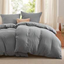 BEDSURE Bed Linen 135 X 200 Cm 4-Piece Duvet Cover - Soft Cotton-Like Bed Linen Set 135 X 200 Cm Set Of 2 With 2 Pillowcases 80 X 80 Cm, Oeko-Tex Duvet Cover Bedding Grey With Zip - trắng - Xem 8