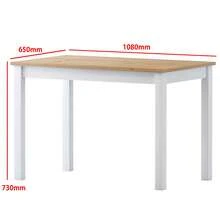 Wooden Dining Table Set 4 Chairs Various Colours - White-Natural - View 3