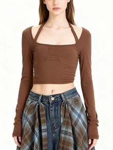 New Plaid One-Piece Waist Skirt With Decorative Drawstring, Unisex High Waist Tie-Up Versatile Skirt With Ruffle Hem Design, Suitable For Matching Family Outfits, Autumn/Winter