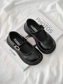 1双女童公主鞋，新款软底时尚皮鞋，2025新款女童玛丽珍返校鞋，儿童校鞋，防滑平底校服鞋 - 黑色 - 查看 13