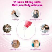 Body Adhesive Glue For Clothes 20ml, Sweat Proof, Water Wash Off Skin Adhesive, Fabric- Liquid Fashion Glue Tape For Dancers, Women Bras, Wigs, Stockings - 1 - 查看 7