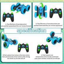 The Best Gift RC Car! 360° Flip Remote Control Car For Kids, Double-Sided Driving Stunt Vehicle With Cool Lights, Rotating Toy For Boys Girls (Ideal For Christmas, Birthday, Children's Day) - 藍色 - 查看 3