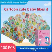 Vendas infantiles con diseños de dibujos animados, flexibles, adhesivas, con expresiones coloridas, a prueba de agua, vendas lindas y cómodas para protección y cuidado de niños, niñas, bebés y niños pequeños con raspones y quemaduras (100 piezas) para botiquín de emergencia - Multicolor - Ver 3