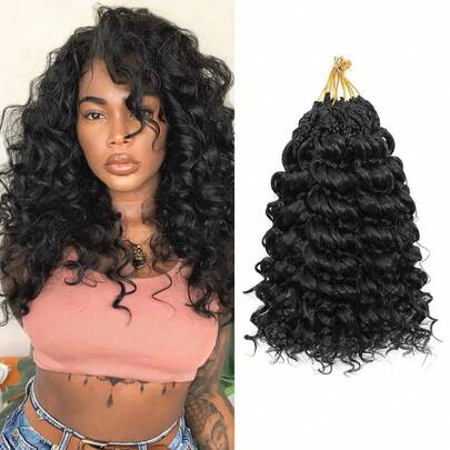 10/14/18 Inch Pretwisted Gogo Curl Crochet Hair Short Curly Crochet Hair For Women Pre Looped Ocean Wave Crochet Hair Water Wave Crochet Hair Deep Wave Crochet Braiding Hair