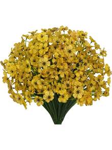 1 Bó hoa và cây bụi nhân tạo chống tia UV, hoa mùa xuân giả và cây xanh giả bằng nhựa, thích hợp cho vườn ngoài trời, hiên nhà, chậu cây, giỏ treo, trang trí nhà cửa. - Nhiều màu - Xem 17