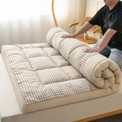 2.36-3.2 Inch Thick Super Soft & Skin-Friendly White Hotel Mattress Pad, Breathable & Fluffy Mattress Topper, Suitable For Tatami, Dorm And Camping - Non-Slip Design For All Seasons