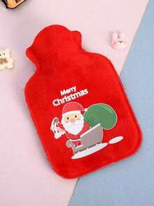 1pc Unisex Cartoon Christmas Pattern Hot Water Bottle, Large Capacity, Refillable, Explosion-Proof, Detachable Flocked Cover, Suitable For Winter, Christmas Gift, Outdoor Camping, Travel, Home, Office, School, Sports, Cold/Hot Therapy, 2-In-1 Portable Daily Use - Multicolor - View 14