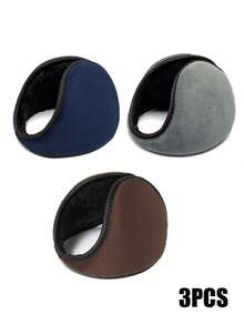 1只/2只/3只装 冬季男士保暖耳罩，加大耳罩，男女通用护耳耳罩，后戴式毛绒耳罩，冬季骑行保暖护耳罩，男士毛绒耳罩，防冻防寒耳罩，耳袋，后戴式耳罩 - 彩色 - 查看 8