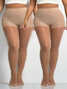 2 Pairs Plus Size Sexy Black Pantyhose, Lightweight Comfortable Stretchy Tights, Suitable For Various Occasions, Women Black Stockings - Multicolor - View 17