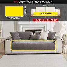 1pc Chenille Sofa Cushion - Skin-Friendly, Pet-Friendly, Machine Washable, Fits 1-4 Seater Sofa - Dark Grey - View 16