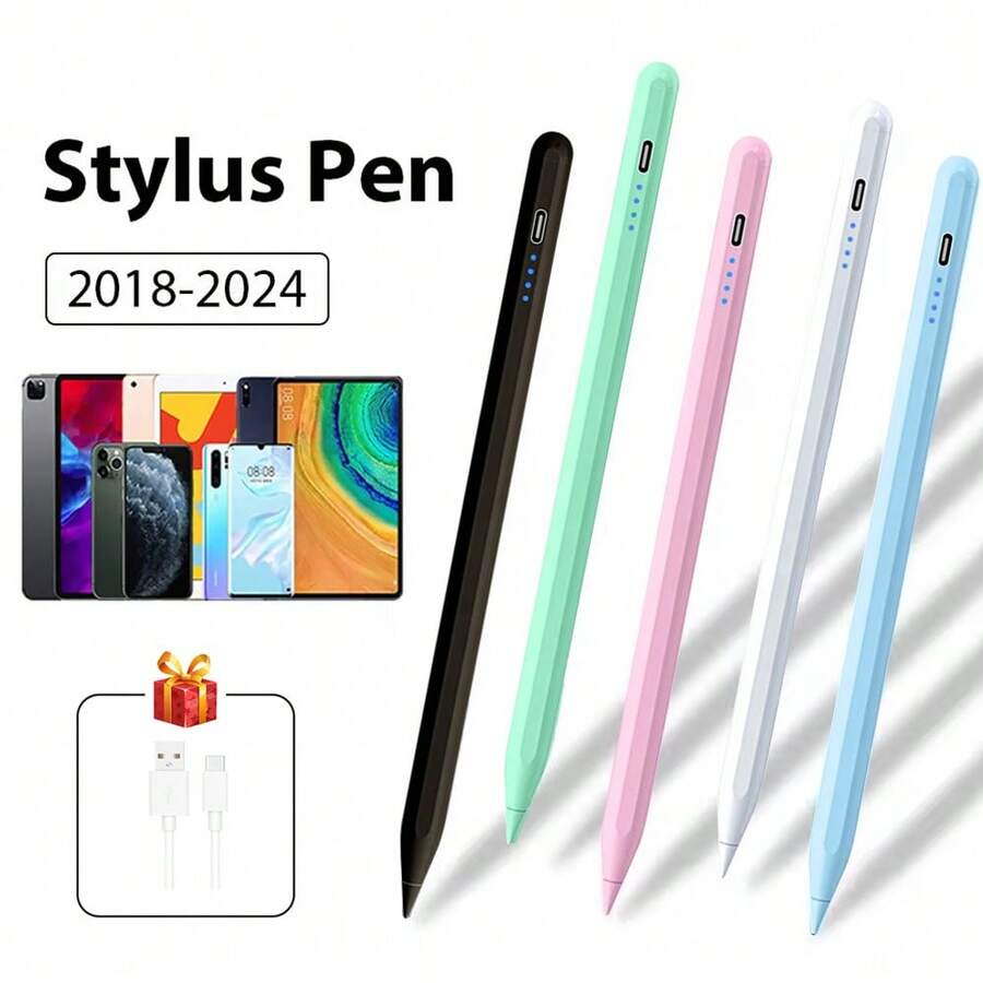 1pc Universal Capacitive Touch Pen, Aluminum Alloy Stylus Pen With Tilt Function, Palm Rejection, Magnetic Adsorption, Compatible With Apple/Android Tablets, Includes Replacement Nibs Compatible With IPhone 17/16/15/14/13/12/11, Compatible With IPad Series - Multicolor - View 1