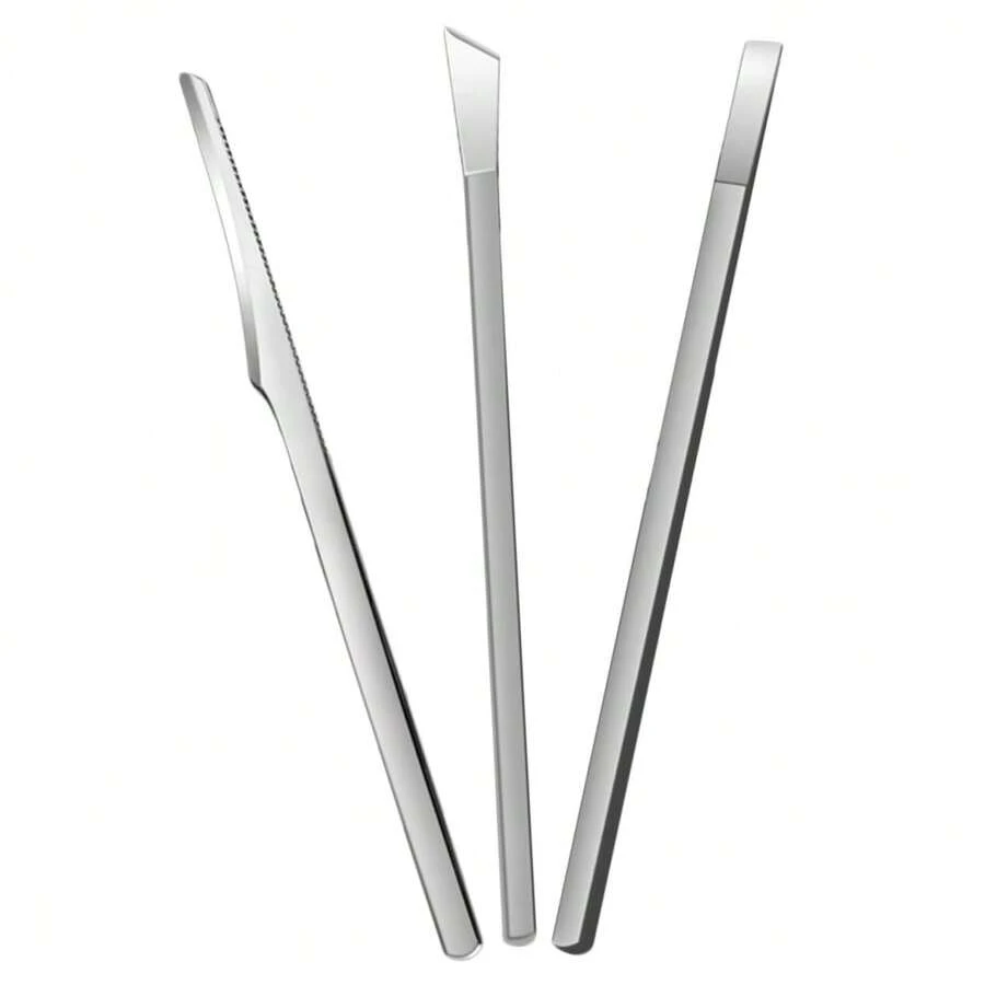 Kit de 3 piezas Pédicure Professionnel Couteaux Inox para Éliminer Peau Morte et Ongles Incarnés Trousse Portable pour Soin Cuticules Adapté - Púrpura polvoriento - Ver 1
