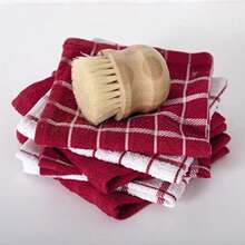 Ritz 100% Cotton Terry Kitchen Dish Towels, Highly Absorbent, 25" x 15", 3-Pack, Black(Pimentón Rojo Paquete de 6 paños para platos) - Multicolor - Ver 6
