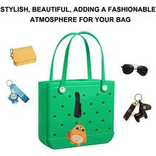 4 Pack Hooks Accessories For Bogg Bags Insert Cup Holder Connector Key Holder Mask Holder For Bogg Beach Tote Bag - Black - màu đen - Xem 3