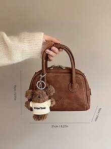 2025新款小型汽车旅馆风格手提包，女士单肩斜挎包 - 棕色 - 查看 3