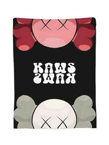 Kawss Kawaii Kaw Blanket The Ultimate Anime Fan Gift - Luxuriously Soft Flannel Blanket, Cartoon Printed Throw For Home, Camping, Travel, Perfect For Christmas & Birthdays - 黑色 - 查看 2