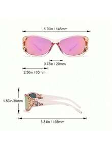 Y2K Butterfly Decorative Fashion Glasses Ladies Retro Wrap Around Party Glasses Pink Elegant - Màu xanh lam - Xem 3
