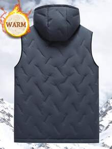 Gilet termico da uomo per autunno/inverno, giacca casual con cappuccio e tasche con zip per attività all'aperto, gilet smanicato per escursionismo e attività all'aperto