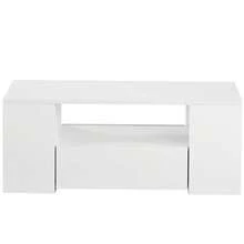 Modern high-gloss coffee table for living room with 2 drawers and 2 shees versatile side table perfect for contemporary home decor spacious storage solution measuring 95 x 53 x 37cm - Verschiedenfarbig - Übersicht 9