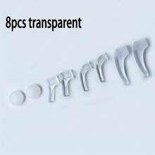 4/8/16 Peças Ganchos de Orelha Antiderrapantes de Silicone para Óculos, Apoios de Orelha Antiderrapantes - Transparente e Preto, Incluindo 1 Par de Cada Tamanho Grande, Médio e Pequeno, Redondo, Clipes de Orelha para Óculos, Suportes Antiderrapantes, Mangas de Ponta de Óculos, Suportes de Óculos, Adequados para Óculos, Óculos de Sol, Óculos para Esportes e Atividades ao Ar Livre, Fixadores de Óculos Confortáveis, Adequados para Óculos de Sol, Óculos, Óculos etc., Acessórios de Óculos, Presente do Dia dos Professores, Presente do Dia dos Pais