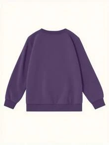Áo sweatshirt in họa tiết dành cho nữ tuổi teen, kiểu dáng giản dị và thời trang, phù hợp mặc hàng ngày, dự lễ tốt nghiệp, đi học. - Màu tím - Xem 2