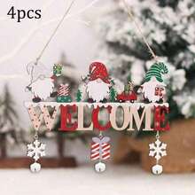 1 pièce/4 pièces/6 pièces Décoration de Noël en bois à suspendre à la porte, utilisée pour décorer les murs de la famille, les arbres de Noël. Cadeaux de Noël et du Nouvel An