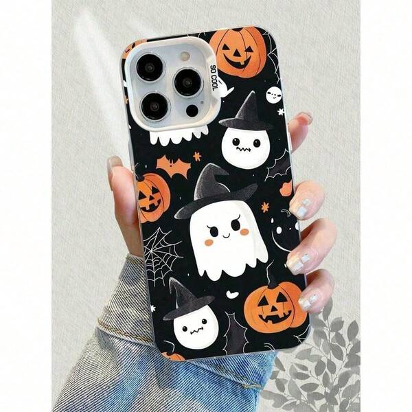 Süßes Halloween-Elemente-Muster IMD Handyhülle Stoßfeste Schutzhülle Kompatibel mit iPhone 17 16 15 14 13 12 11 Halloween - Themendesign Weiche Rückenschale für den täglichen Gebrauch