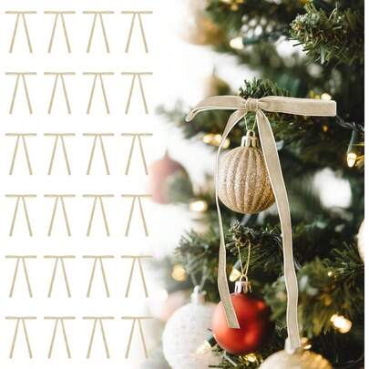 Champagne Vintage Velvet Bows Decorations Small Ornamen For Christmas Tree Garland Wreath Door Outdoor 24 Pcs 5 * 7 Inch