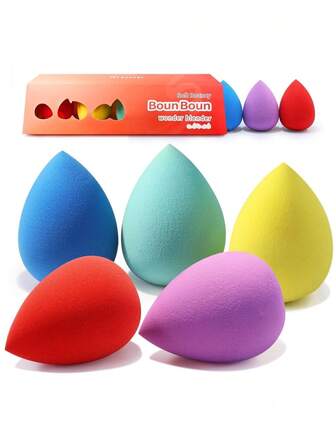 12pcs Makeup Sponge Decoration, Super Soft Foam Easily Blends Foundation, Festive Desktop Decoration, Suitable For Powder And Cream Makeup, Reusable, Washable, Streak-Free Application