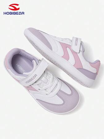 HOBIBEAR 1 Pair Casual Sports Shoes For Teenagers, Boys & Girls, Wide Toe Box, Comfortable Walking Shoes With Hook And Loop, Rubber Sole, Non-Slip, Breathable, Easy To Wear