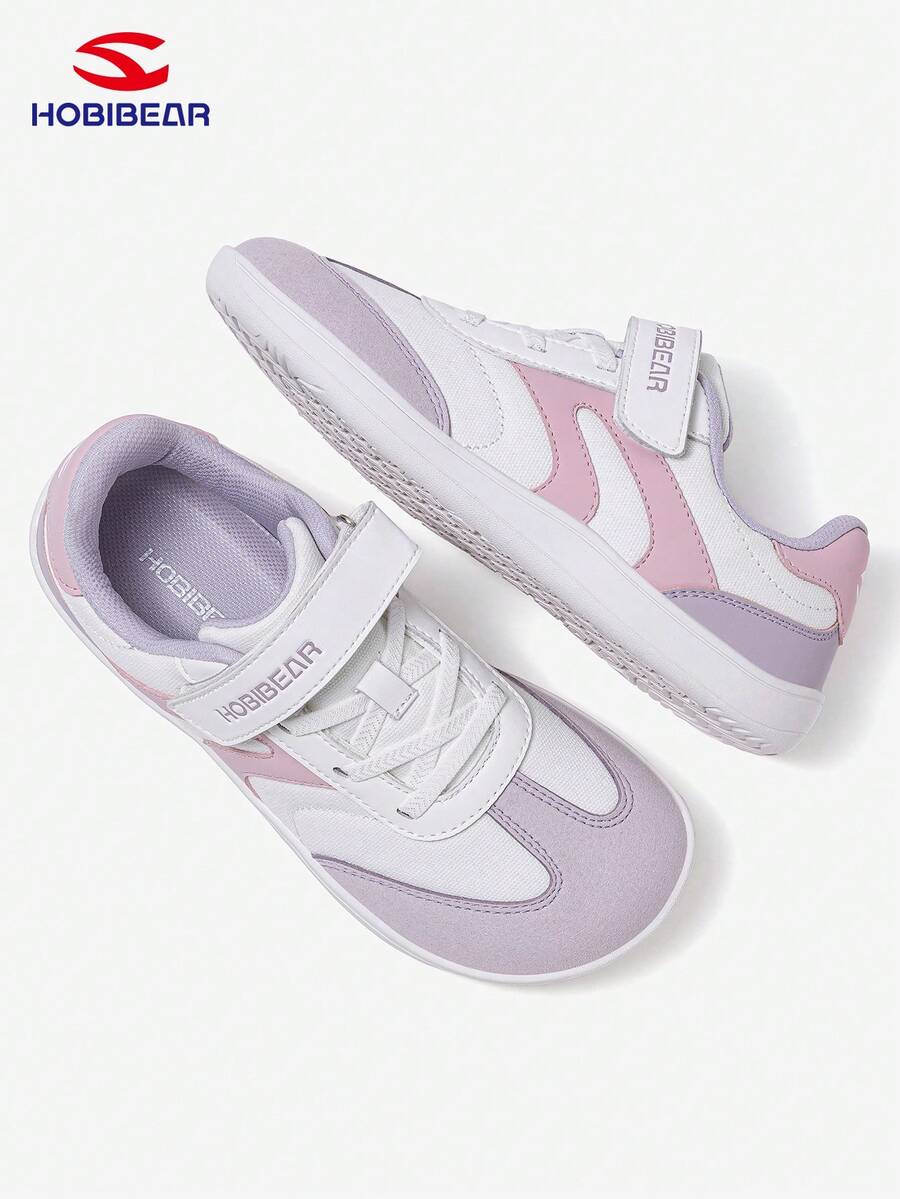 HOBIBEAR 1双青少年休闲运动鞋，男女童均可穿着，宽鞋头设计，舒适易穿，配有魔术贴，橡胶鞋底，防滑透气，方便行走。
