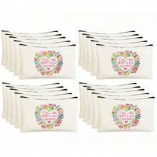 Preppy Style 1/5/10-Pack Canvas Cosmetic Cases For Teachers – Portable Zippered Pouches For Makeup, Stationery, Jewelry Storage – Teacher Life & Survival Kit Printed Designs – Hand-Washable, Multi-Purpose Gift Bags For School, Home – Ideal For Teacher Appreciation, Back To School, Graduation, Thanksgiving, Christmas Gifts Makeup Bag Make Up Bag Makeup Pouch Cosmetic Bag Toiletry Bag Wash Bag Travel Essential Cruise Essentials Vacation Essentials For Men Women - Beige - View 9