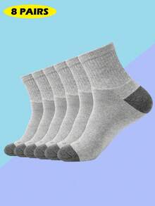 3 Pairs Cotton Cushioned Work Socks, Soft Terry Towel Hiking Sports Socks