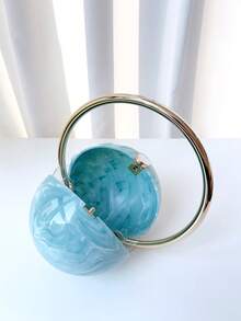 1 件独特造型大容量手提包，时尚适合度假、旅行、派对、婚礼、情人节礼物、女士时尚晚装包 - 淺藍色 - 查看 6