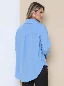 Women Blouses - Blue - View 2
