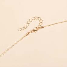 1pc Vintage Geometric Circle Pendant Adjustable Long Necklace For Women