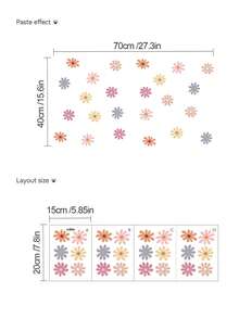 Cartoon Cute Colorful Flower Self-Adhesive Wall Stickers, Girly Style Decor For Kids Room Background - Multicolor - View 10