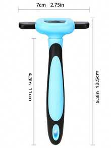 1pc Professional Pet Deshedding Brush And Grooming Tool - Stainless Steel Comb With Ergonomic Non-Slip Handle, Reduces Shedding, Blue, Suitable For Short Or Long Haired Small, Medium And Large Pets, Dog Grooming