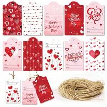 60 piezas Tarjeta de felicitación del Día de San Valentín, tarjeta de decoración de amor romántico, tarjeta de mensaje escrito a mano, tarjeta de bendición, tarjeta colgante, tarjeta de regalo para novio y novia, etiqueta de envoltura de regalo
