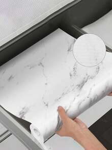 1 Roll Marble White Pattern Shelf Liner, Non-Slip Cabinet Liner, Transparent Non-Adhesive Drawer Liner, Waterproof EVA Fridge Liner, Easy To Cut Cabinet Liner, Suitable For Shelves, Tables, Cabinets, Kitchen And Shelf Liners, Drawer Liners, Cabinet Liners, Fridge Liners, Kitchen Shelf Liners