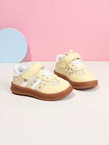 1 Pair Baby Girl Shoes, Infant Toddler Walking Shoes, Baby Soft Sole Sneakers, Children Outdoor Non-Slip Casual Shoes - Yellow - View 4