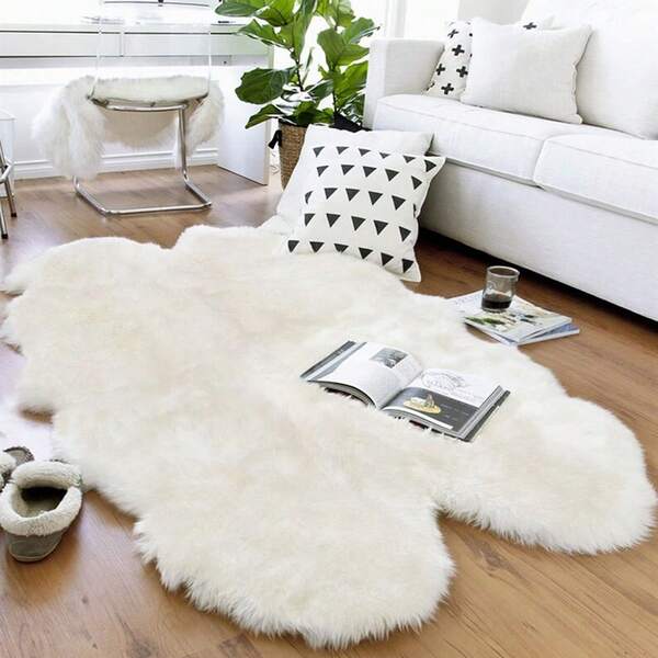 1pc Premium Elegant Decorative Rug/Carpet/Living Room Carpet/Bedroom Carpet, 2025 Modern Minimalist Faux Cashmere Carpet, Nordic Ins Style Rectangular Carpet, Thick Long Pile, Multi-Color, Non-Slip Backing, Foldable Storage, Elevates Home Decor, Oval Long Plush Mat, Soft White Friendly - Easy Care, Suitable For Bedroom And Living Room Decor, Living Room Mat, Feels Like Walking On Clouds