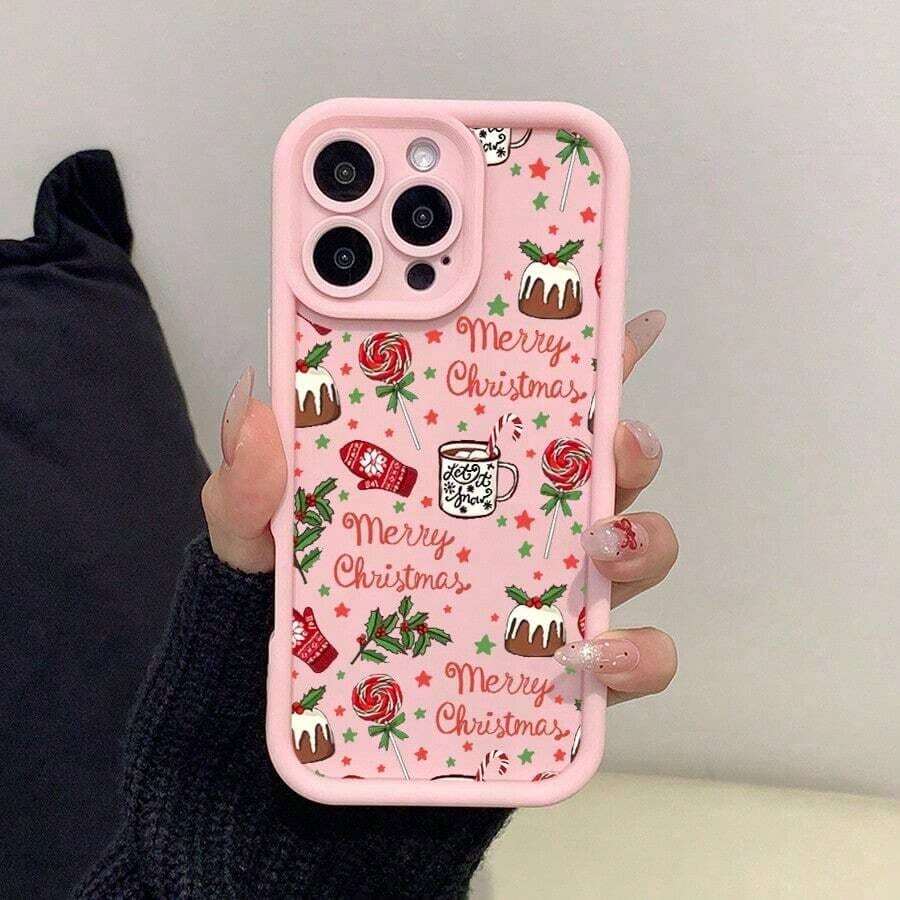 Fundas con diseño de guantes de copos de nieve y dulces. Compatibles con phone 17/17 Pro/17 Pro Max/16 Pro/16 Pro Max/16 Plus/15 Pro/15 Pro Max/15 Plus/14 Pro/14 Pro Max/14 Plus/13 Pro/13 Pro Max/12 Pro/12 Pro Max ... 11/11 / Pro / 11 Promax y Galaxy 22/23/24/25, Año Nuevo, Amor, Familia y Amigos - Rosa - Ver 1