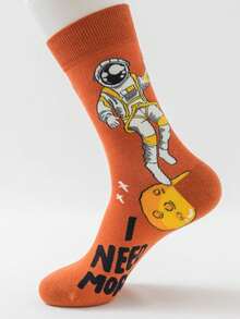 5 Paar Astronauten-Themen Knöchelsocken, neue modische Socken, weich & lässig Herren/Damen Astronauten-Serie Knöchelsocken
